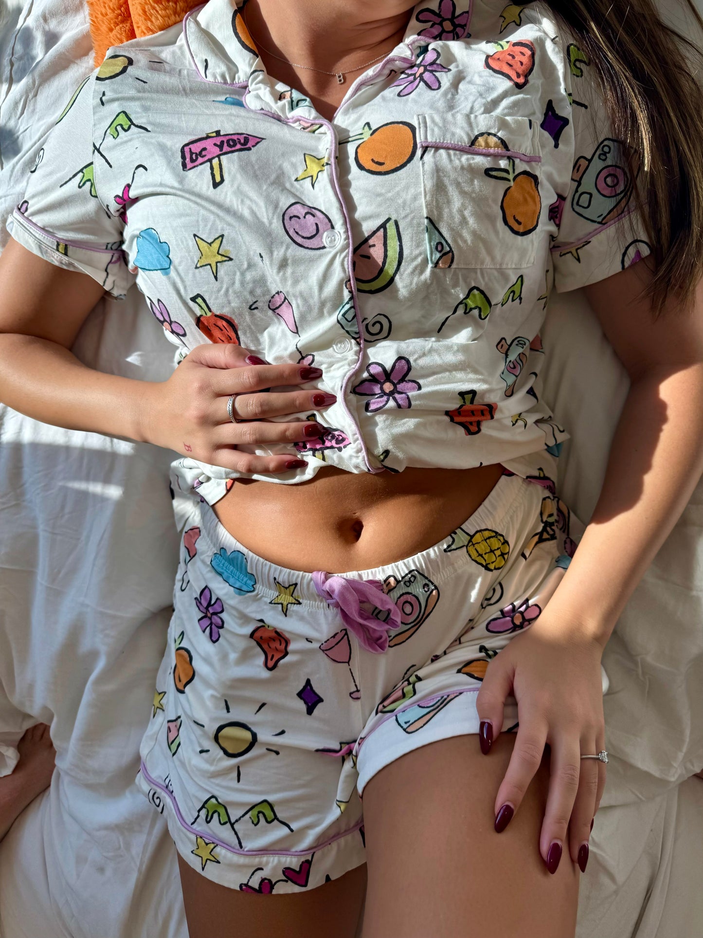 Beautiful Women’s Matching Pajama Sets, Short-Sleeve Bamboo PJ Loungewear Set, Softest Bridemaids Sleepwear, Cute Short PJs, Best Friend Gift for Her